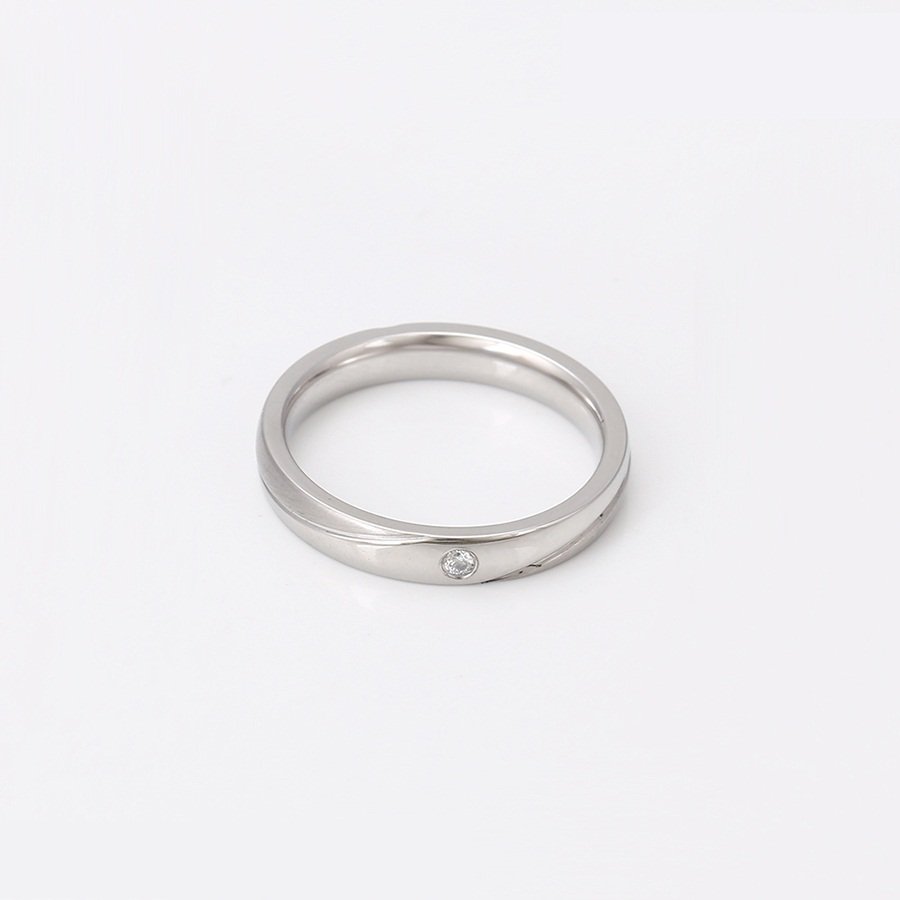 Elegant ring med Zirkon i stainles steel-14995